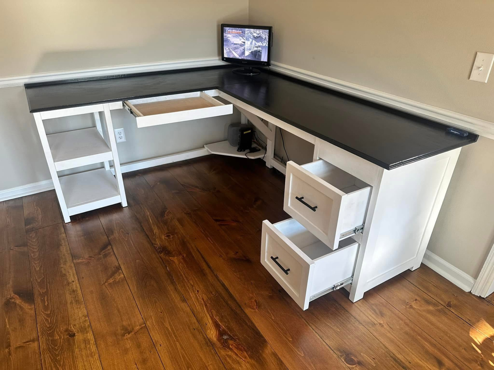 Custom corner office desk