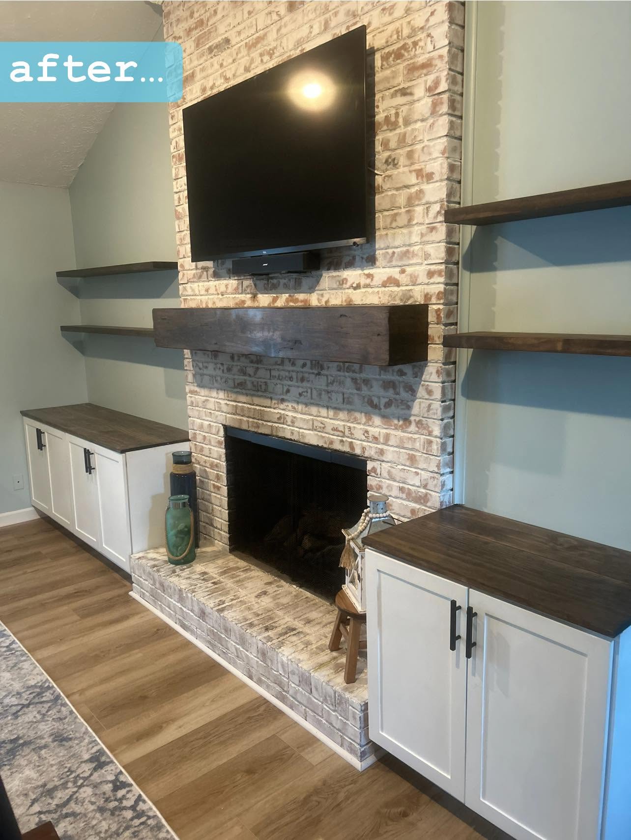 Custom fireplace mantel